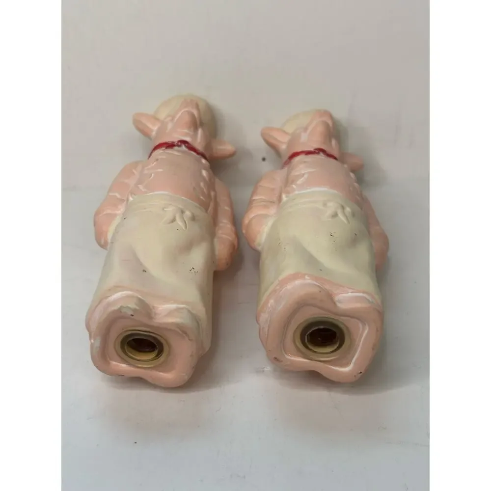 Vintage Chalkware French Chef Pig Salt Pepper Shakers Kitchen Decor